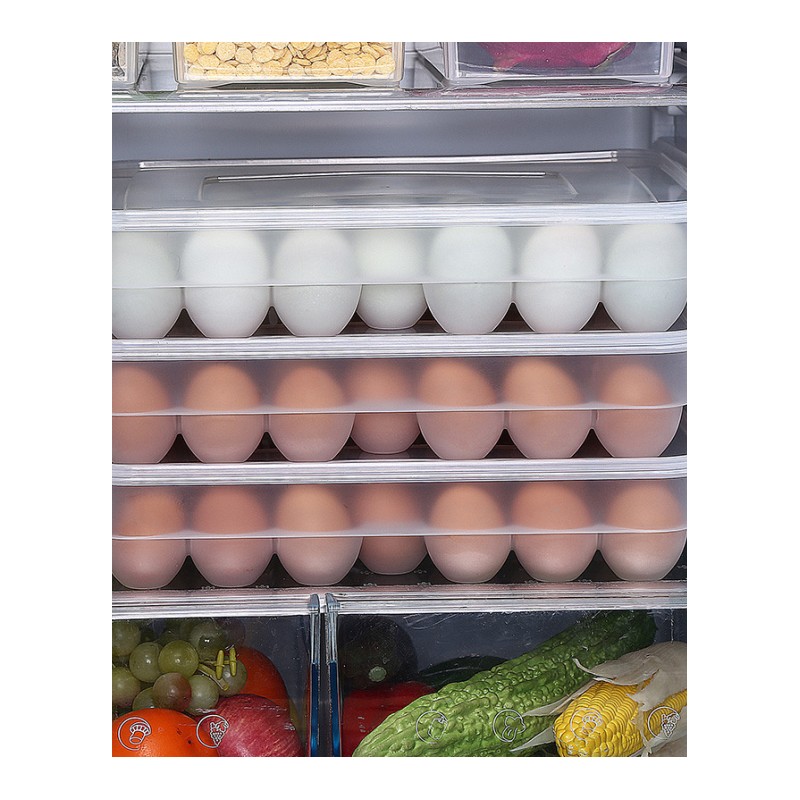 厨房用品冰箱食物鸡蛋盒收纳盒子保鲜速冻托鸭蛋包装盒塑料可叠