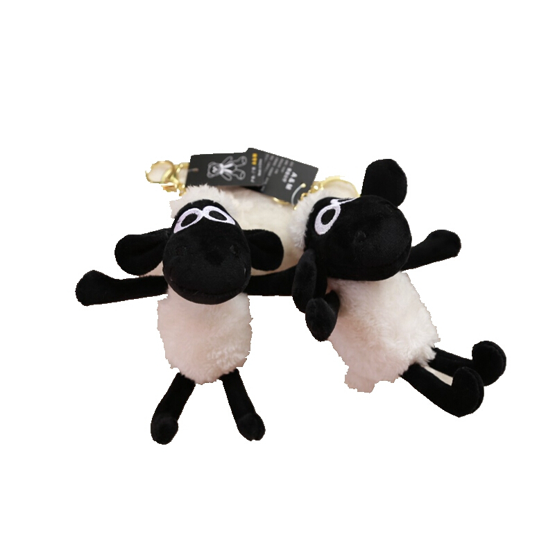 肖恩小羊钥匙扣毛绒羊挂件生日白羊座儿童玩偶车饰钥匙链背包 肖恩小羊(14厘米)