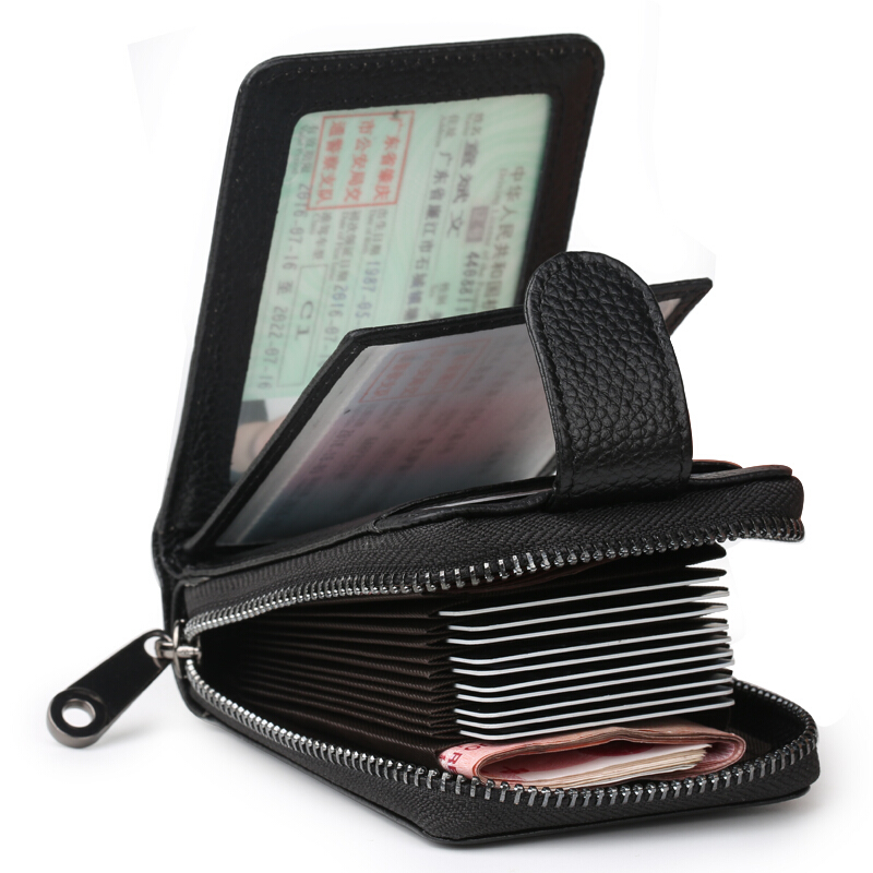 卡包钱包一体男士真皮大容量多卡位驾驶证名片夹风琴驾照卡片包女