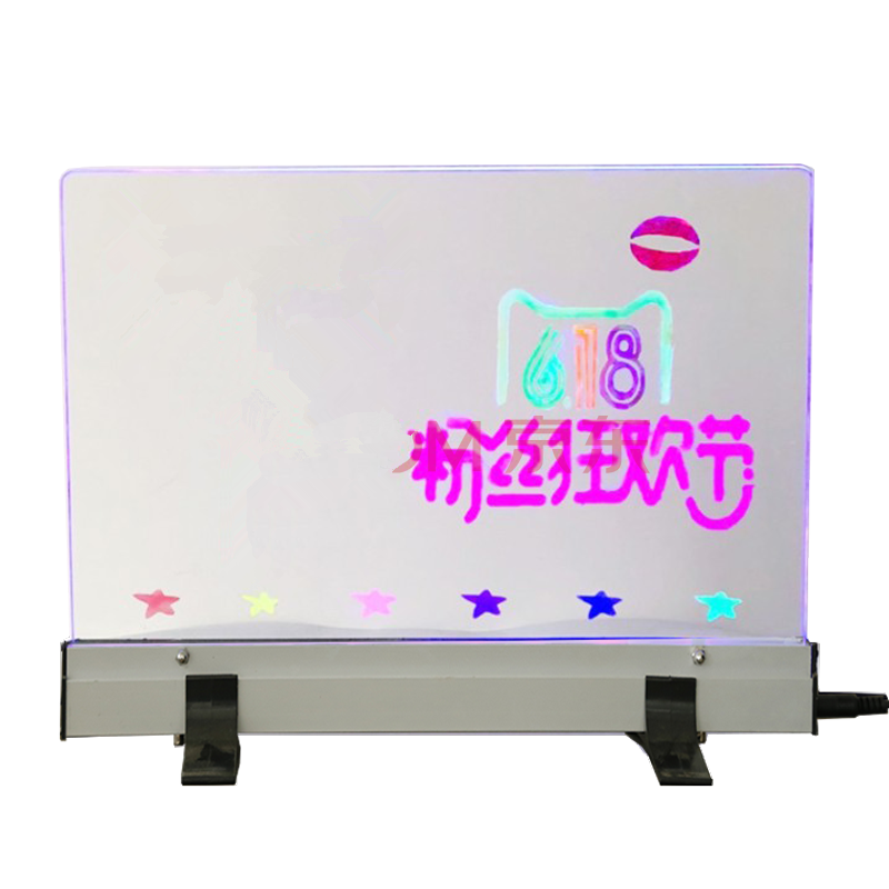 led电子荧光板30 40广告板小 迷你 悬挂式透明荧光黑板台式光板