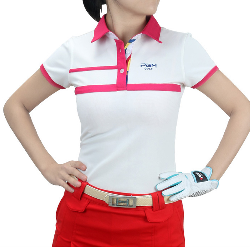 女士高尔夫服装 Golf短袖运动T恤 POLO衫 翻领上衣 休闲短袖上衣 高尔夫打底衫 短袖上衣