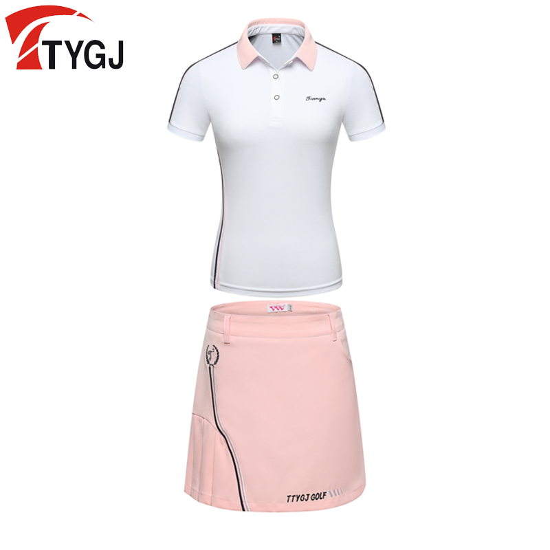 夏季高尔夫女士短袖 球服 速干球衣运动T恤配裙子套装