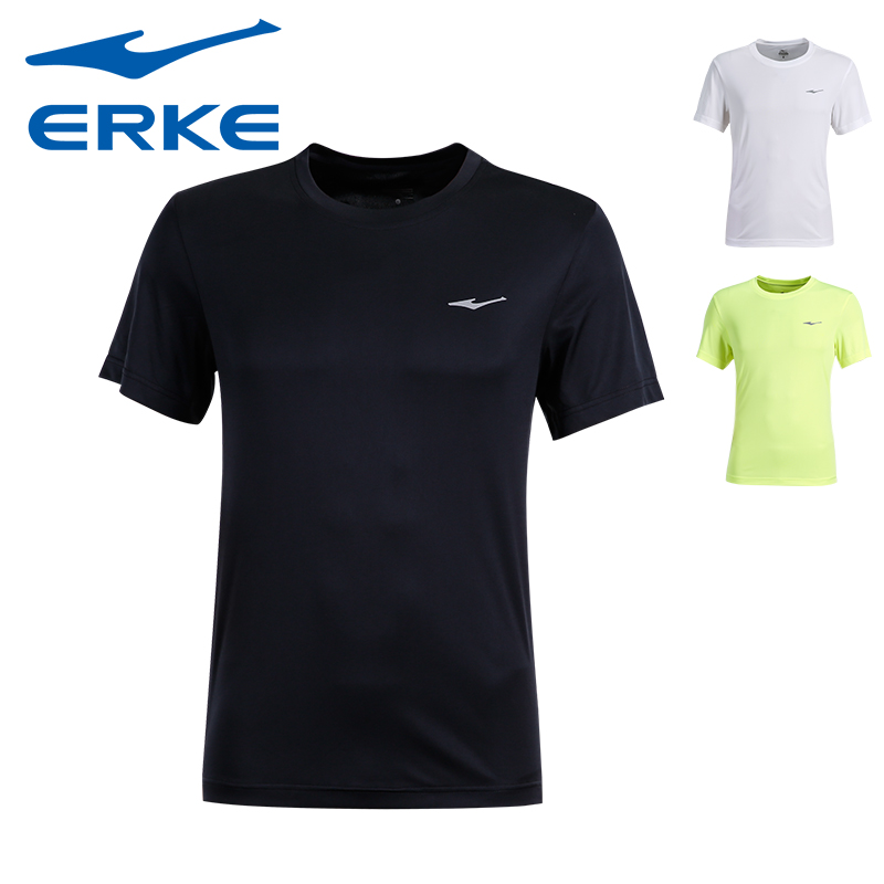 鸿星尔克(ERKE)短袖T恤男装2018夏季新款圆领透气速干运动T恤运动服男