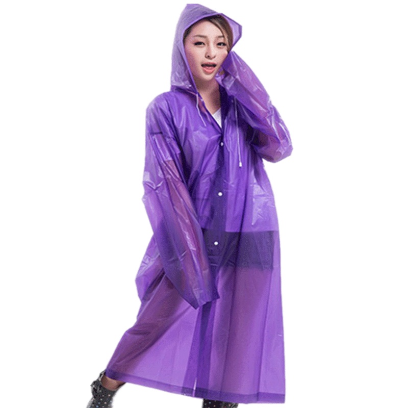 成人长款雨衣EVA材质加厚雨衣行走户外旅游登山非一次性连体透明雨衣电动自行车骑行雨披防护雨衣时尚