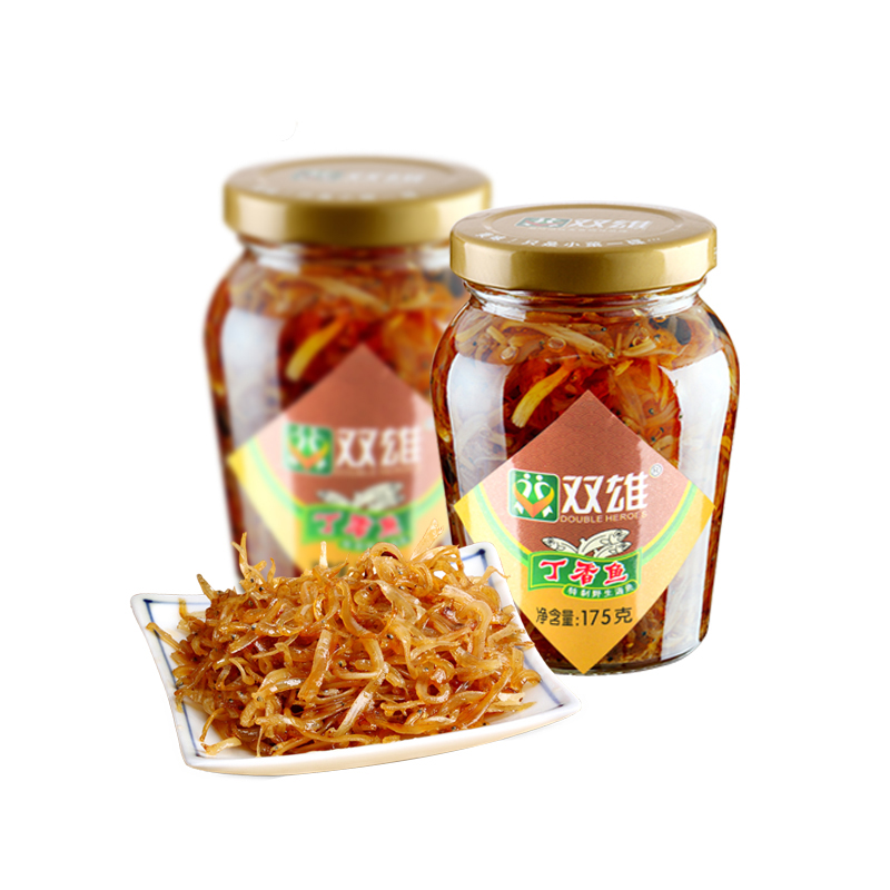 双雄丁香鱼175g/瓶 方便速食鱼罐头 下饭菜 2瓶