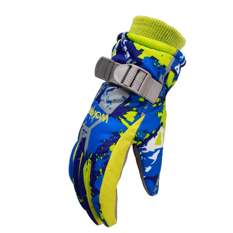 新款户外儿童冬季滑雪手套男女防风防水冬天保暖透气毛线运动手套