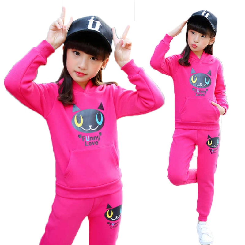 [促销]女孩运动服童装女童套装衣服女学生韩版女孩儿童卫衣中大童35棉
