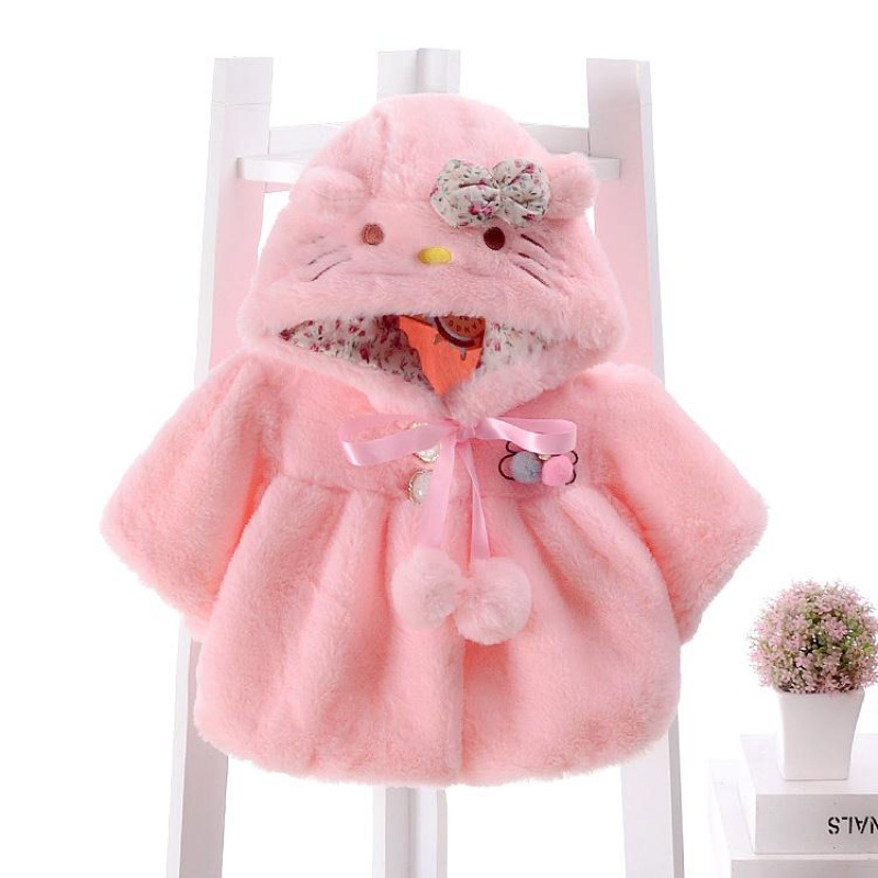 [促销]女童秋冬装公主披肩加绒加厚外套女宝宝婴儿披风斗篷0-1-2-3岁半
