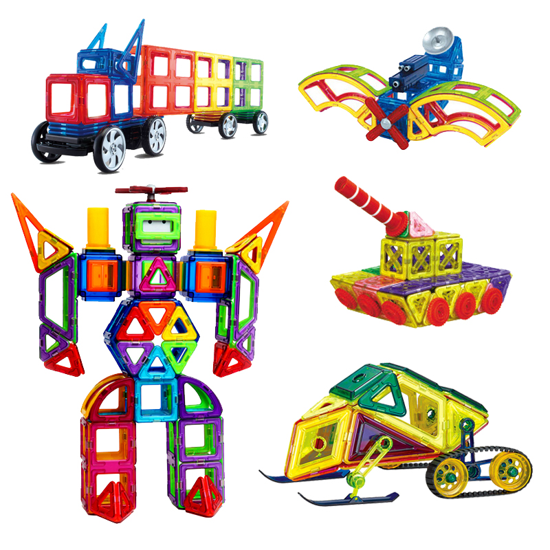 [促销]纯磁力片积木套装磁铁散片 百变提拉建构片 磁性拼装儿童玩具