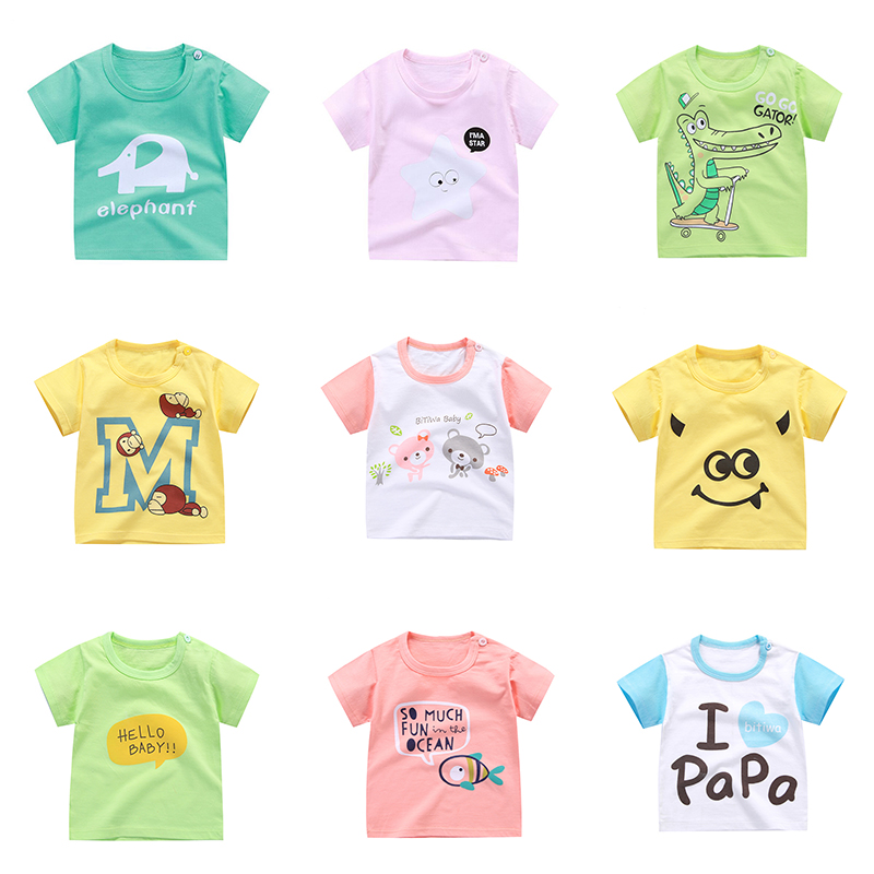[促销]宝宝短袖T恤夏季纯棉婴儿上衣幼儿童短袖T恤男童女童打底半袖夏装