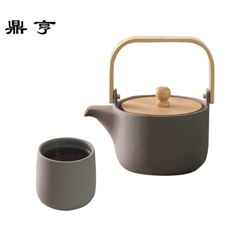 鼎亨家用简约茶壶套装 创意陶瓷茶杯套装 陶瓷整套茶具水杯水壶套