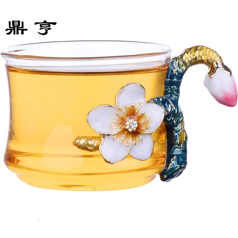 鼎亨LUXURY珐琅彩茶杯套装创意耐热水晶玻璃杯功夫茶杯小茶杯礼品