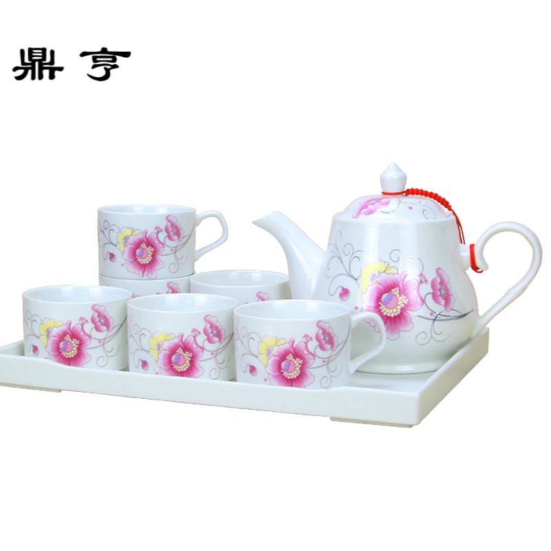 鼎亨骨瓷茶具套装特价整套陶瓷功夫茶具家用大容量茶壶茶杯耐热凉