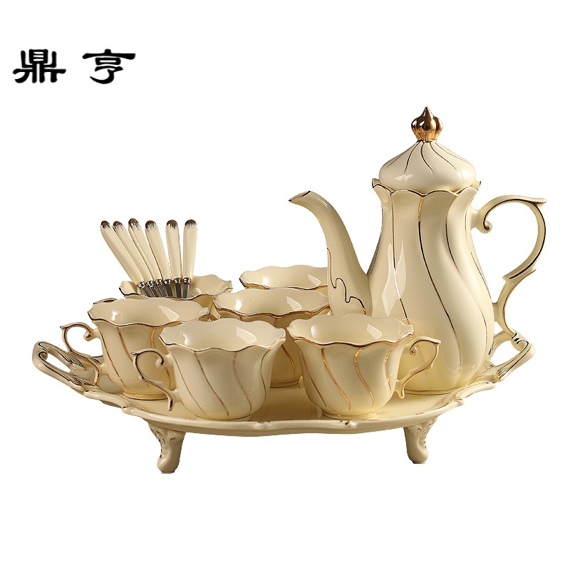 鼎亨茶具套装 家用 简约 现代 欧式茶杯 客厅水具套装