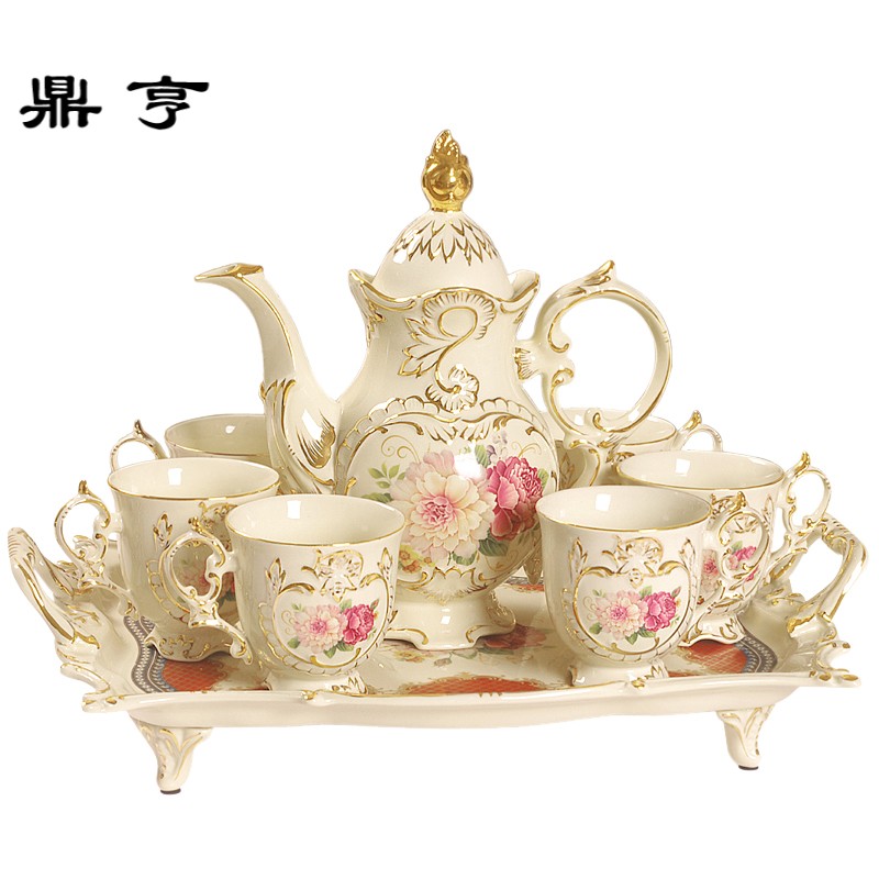 鼎亨欧式咖啡具套装家用整套茶具下午茶杯具陶瓷结婚送礼装饰