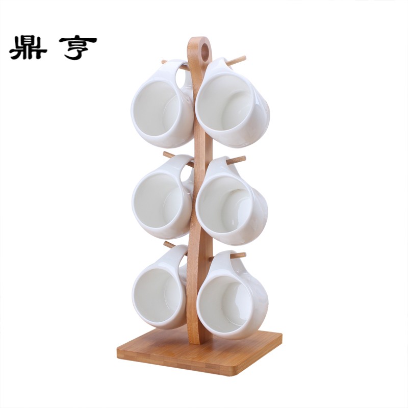 鼎亨欧式陶瓷水杯套装家用冷水杯耐热客厅花茶杯子水具茶具茶杯带
