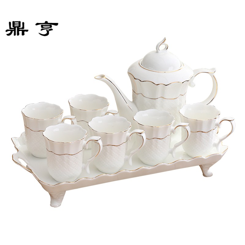 鼎亨欧式咖啡具 简约水具 茶杯陶瓷咖啡杯茶具客厅杯子套装 家用