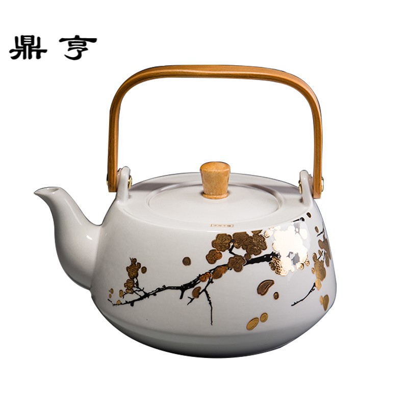 鼎亨惜时陶瓷茶壶三界电陶炉套装简约家用煮茶器烧水壶创意木柄提