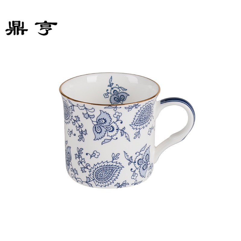 鼎亨兰蕴家居 欧式骨瓷奶茶杯 咖啡杯 24K手工描金优质水杯 精美