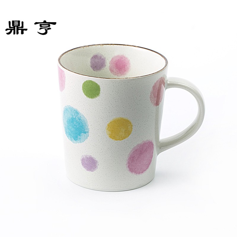 鼎亨日本手工陶瓷茶杯水杯马克杯日式和风咖啡杯虞美人豌豆