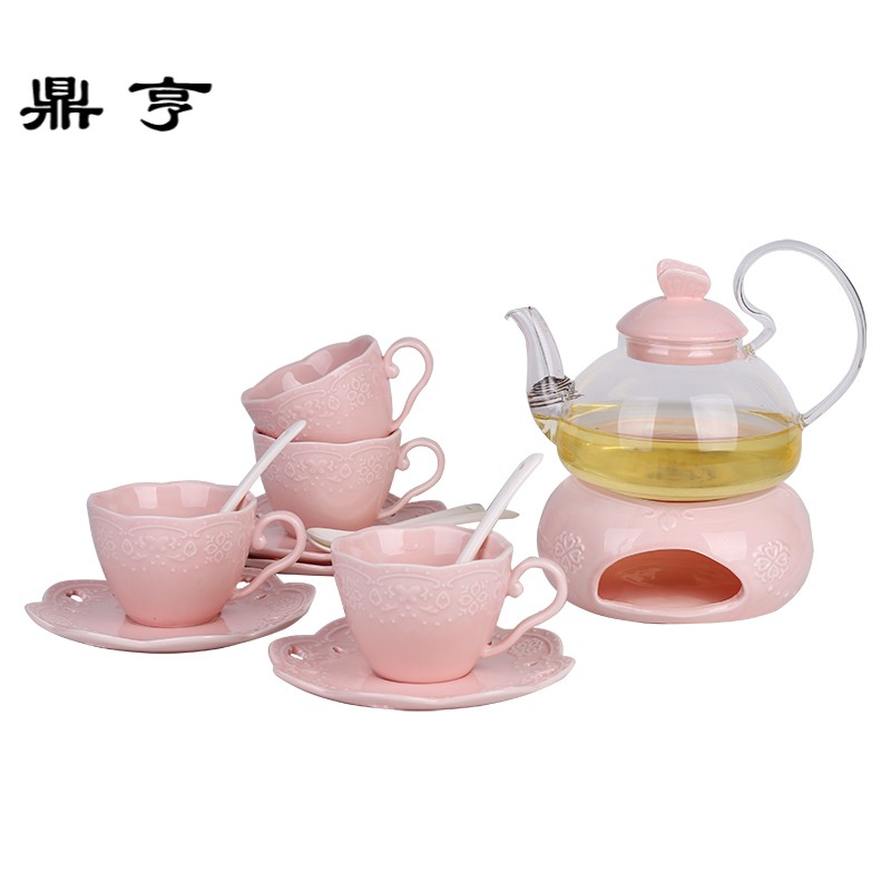 鼎亨日式咖啡杯套装欧式简约玻璃下午花茶茶具茶壶创意家用陶瓷水