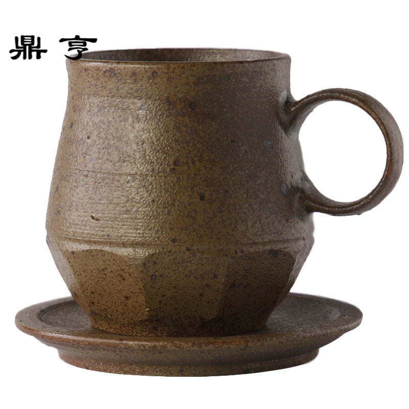 鼎亨手工陶器咖啡杯碟组简约咖啡杯子套装情侣杯子咖啡杯陶瓷水杯