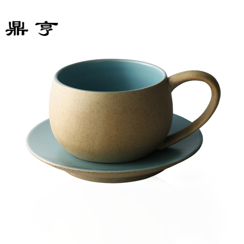 鼎亨手工马卡龙个性简约情侣咖啡杯日式陶艺术手冲单品杯子碟勺组