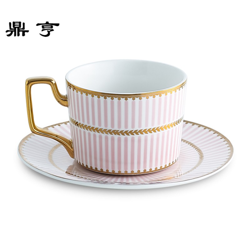 鼎亨英式金边陶瓷咖啡杯欧式小咖啡杯碟套装家用下午茶花茶杯