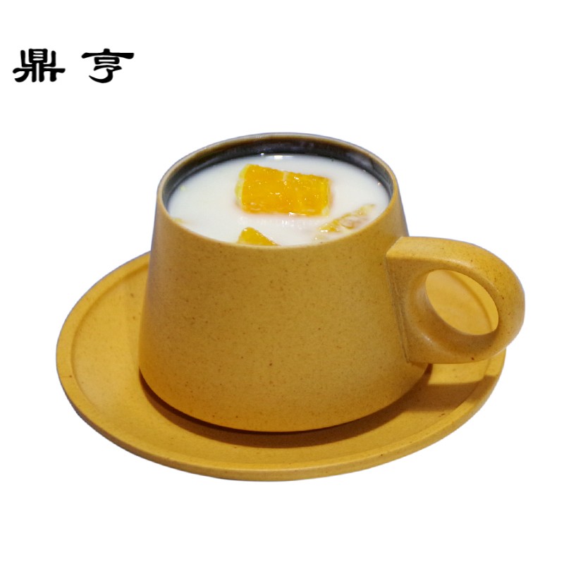 鼎亨景德镇手工陶瓷咖啡杯意式欧式手冲马克杯早餐牛奶杯碟套装姜