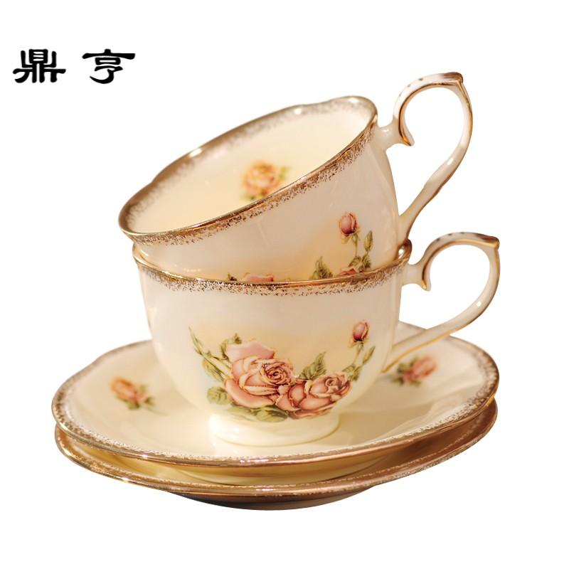 鼎亨欧式陶瓷咖啡杯套装 创意描金陶瓷英式咖啡杯碟 下午茶茶具套