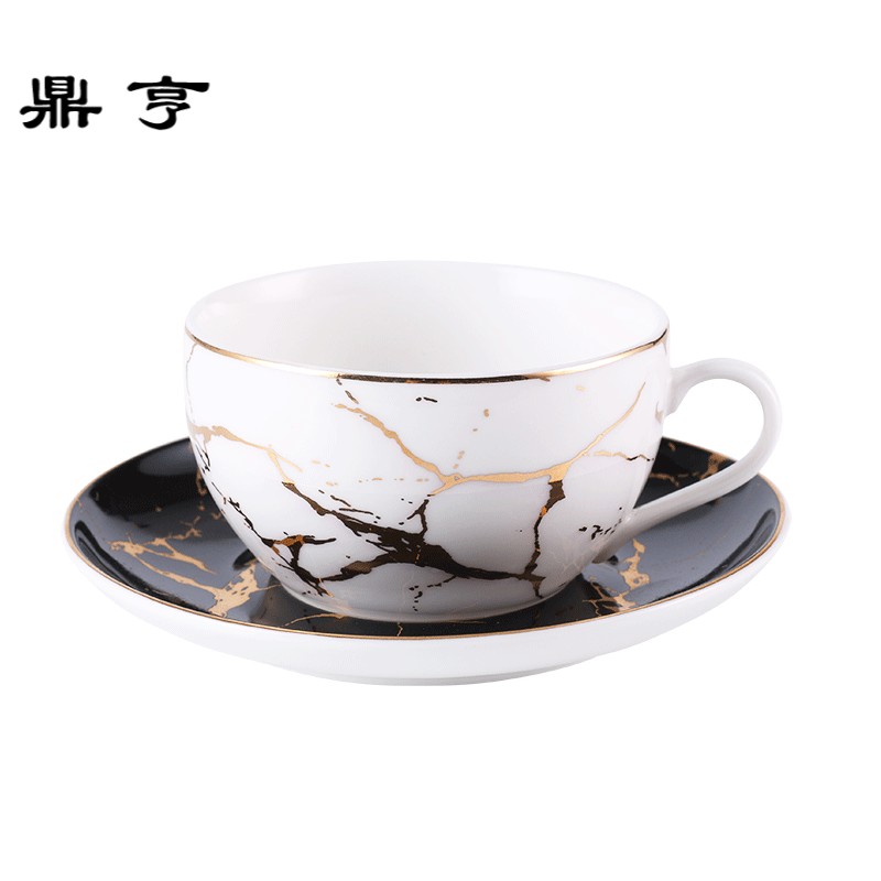 鼎亨ins欧式咖啡杯英式陶瓷咖啡杯碟套装家用花茶茶杯简约下午茶