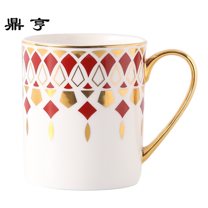 鼎亨欧式创意骨瓷情侣咖啡杯英式金边水杯花茶杯马克杯陶瓷杯骨瓷