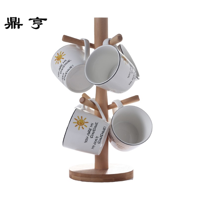 鼎亨陶瓷杯子马克杯套装家用6个创意早餐杯牛奶咖啡杯办公室茶杯