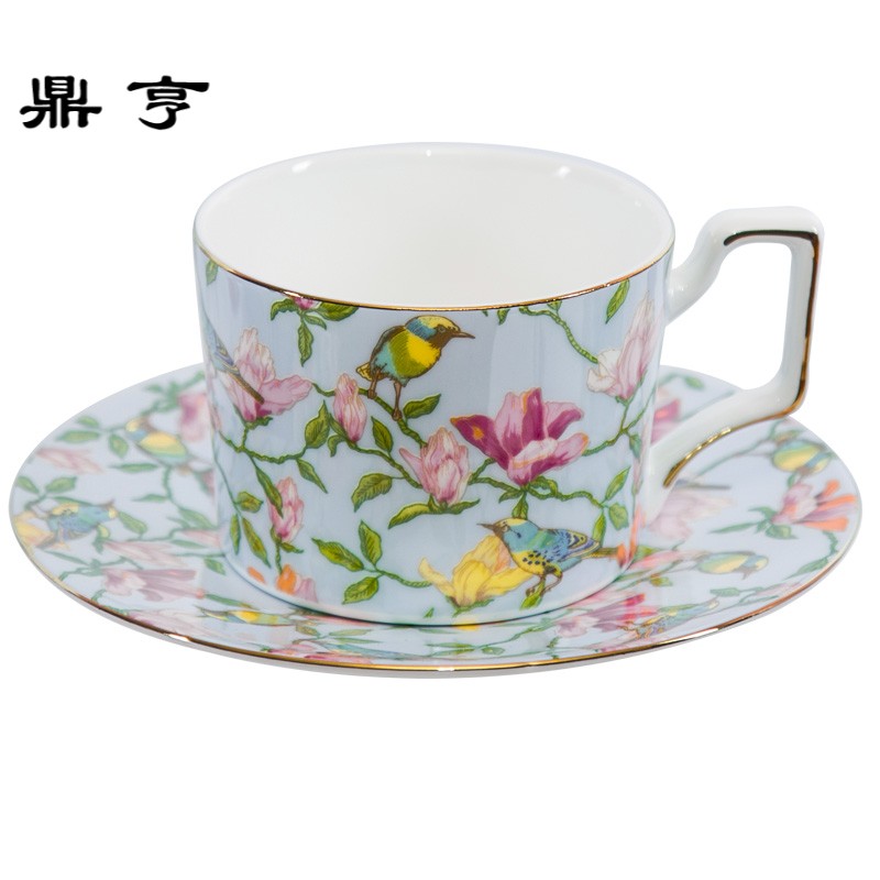 鼎亨陶瓷咖啡杯欧式小简约拉花咖啡杯碟花茶杯套装英式下午茶