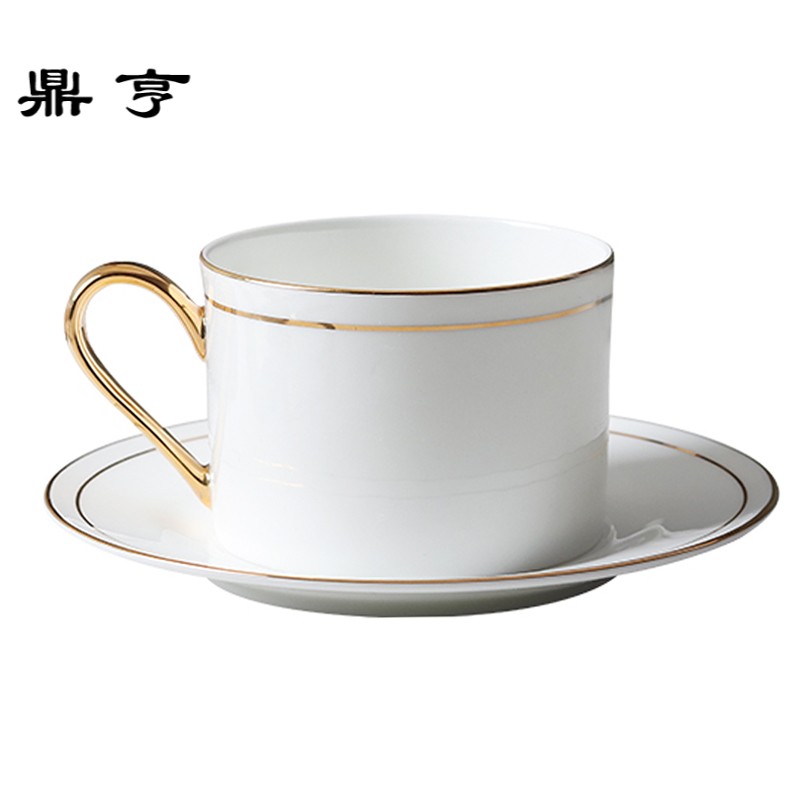 鼎亨欧式骨瓷咖啡杯碟英式下午茶茶具套装简约金边陶瓷水杯家用花