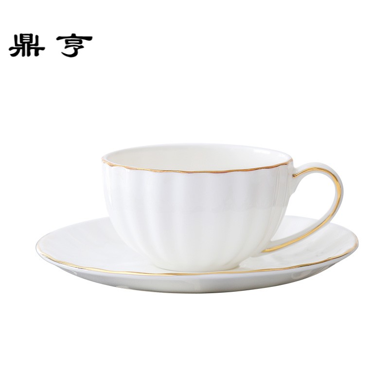 鼎亨欧式骨瓷咖啡杯碟套装简约创意陶瓷咖啡具整套英式下午茶杯送