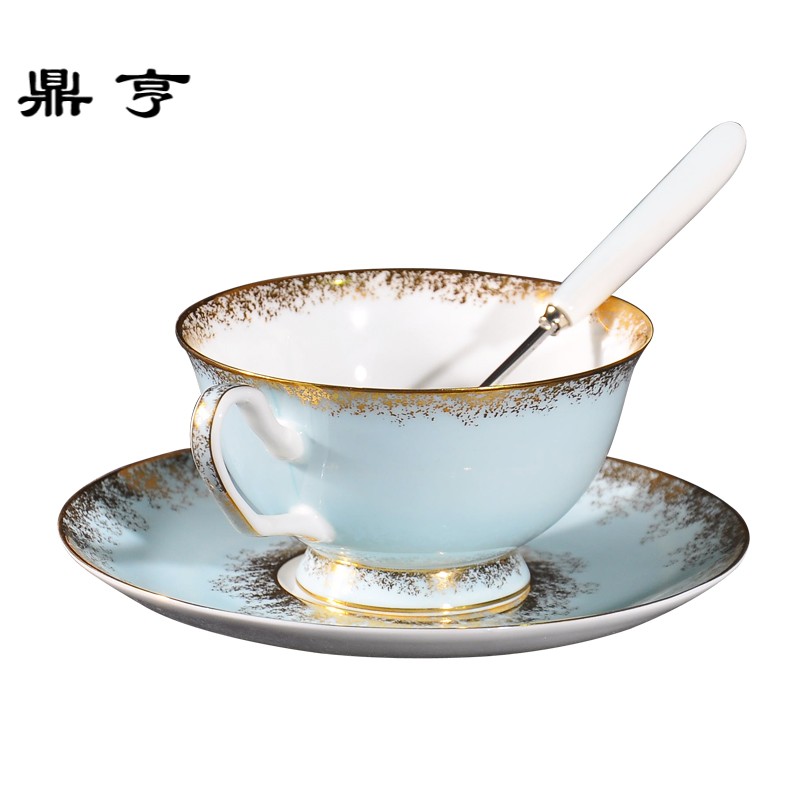 鼎亨骨瓷简约咖啡杯英式下午茶杯套装欧式咖啡杯碟小红茶杯
