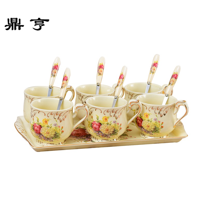 鼎亨欧式茶具陶瓷杯碟家用水杯具咖啡杯套装英式下午茶杯子红茶杯