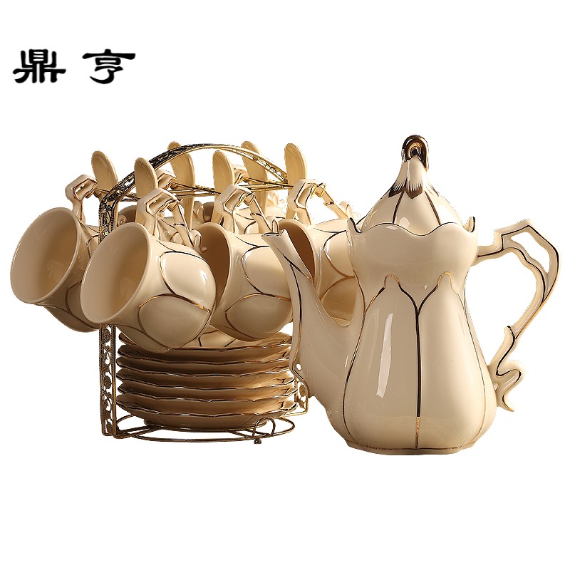 鼎亨咖啡杯碟套装简约咖啡套具欧式家用陶瓷英式红茶花茶杯下午茶