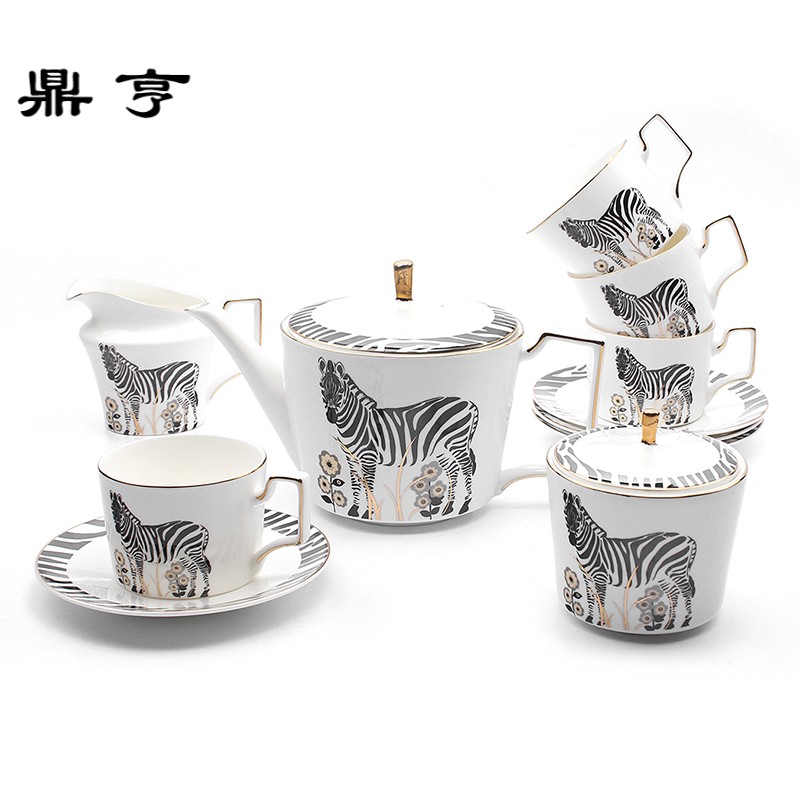 鼎亨非洲印象 斑马 英式骨瓷下午茶茶具套装 红茶杯碟 欧式咖啡杯