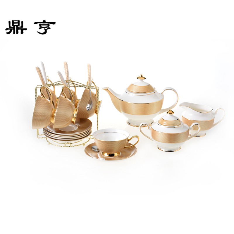 鼎亨土豪金欧式骨瓷咖啡杯套装个性创意简约时尚英式茶杯咖啡杯碟