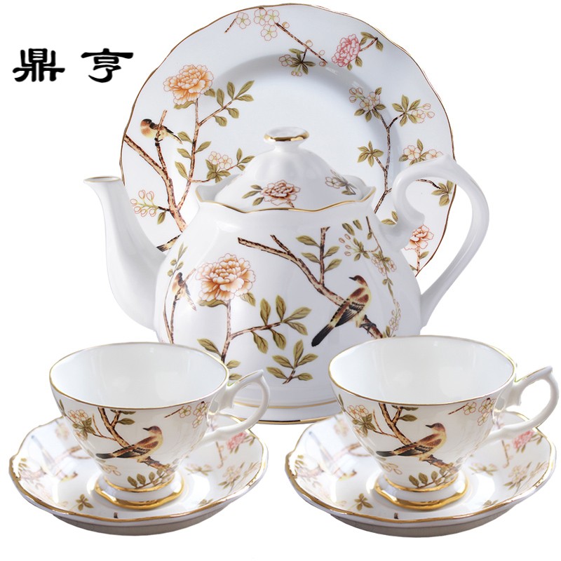 鼎亨点英式下午茶骨瓷咖啡杯碟套装茶具家用欧式套具陶瓷复古