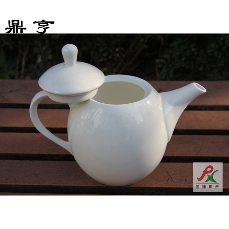 鼎亨唐山骨瓷纯白海伦咖啡壶美式咖啡壶摩卡壶耐热英式红茶壶咖啡