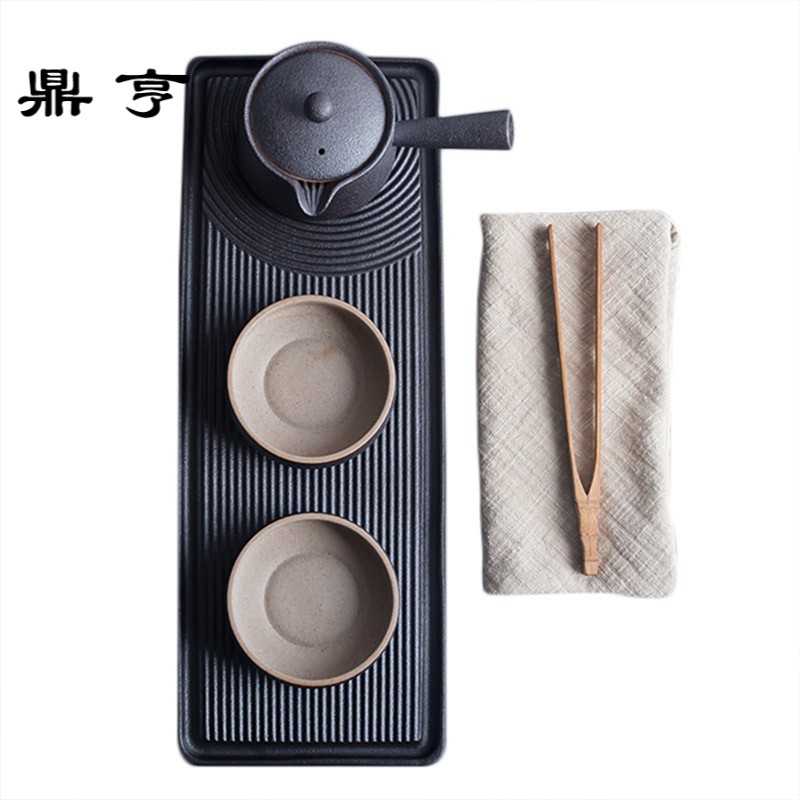 鼎亨|日式枯山水和风茶台 简约家用功夫茶具套装 禅意陶瓷干泡盘