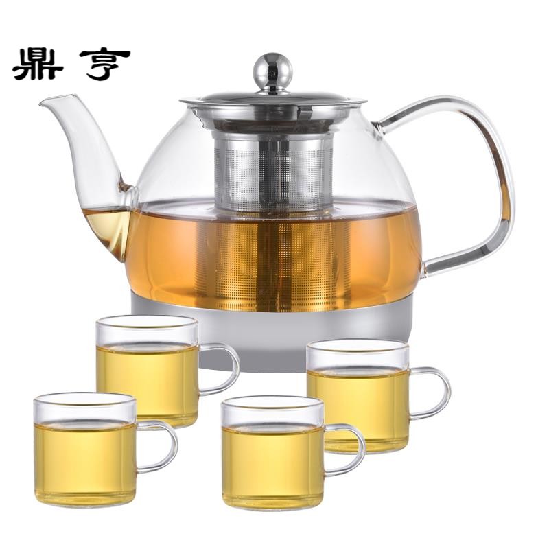 鼎亨玻璃茶壶电磁炉加热烧水煮黑茶透明耐热加厚不锈过滤泡茶壶茶