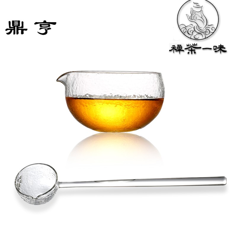 鼎亨日式抹茶碗茶道干泡法茶具锤纹玻璃分茶勺干炮碗禅定碗茶洗水