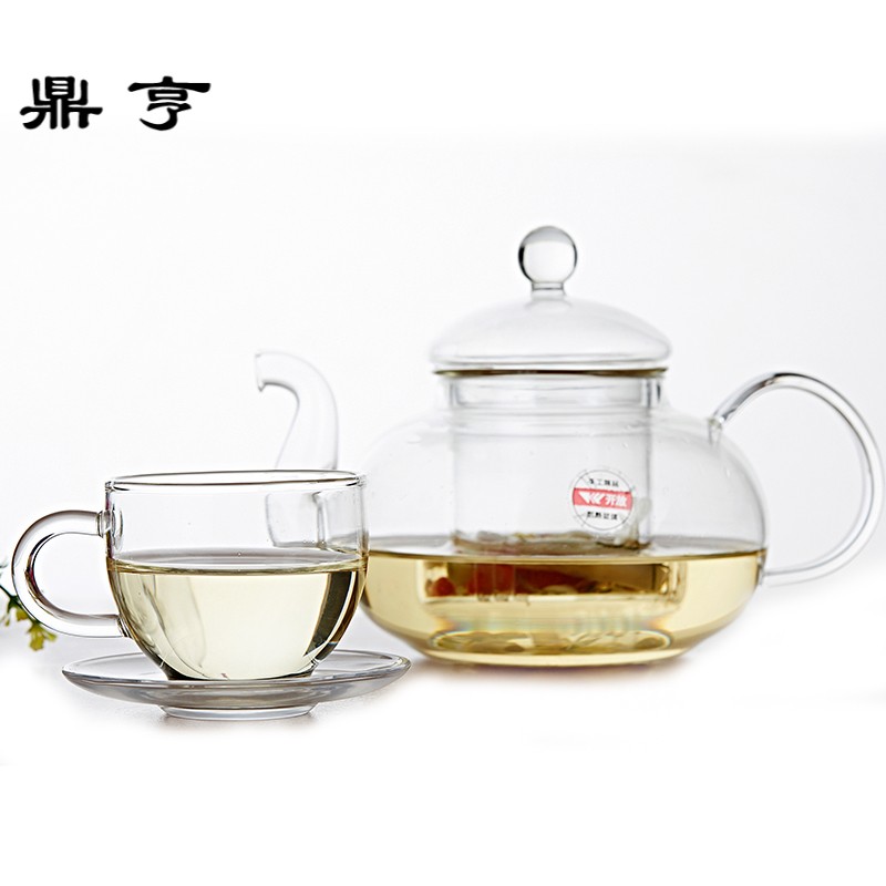 鼎亨耐热透明玻璃茶具整套套装家用花茶壶功夫茶具四合一办公室