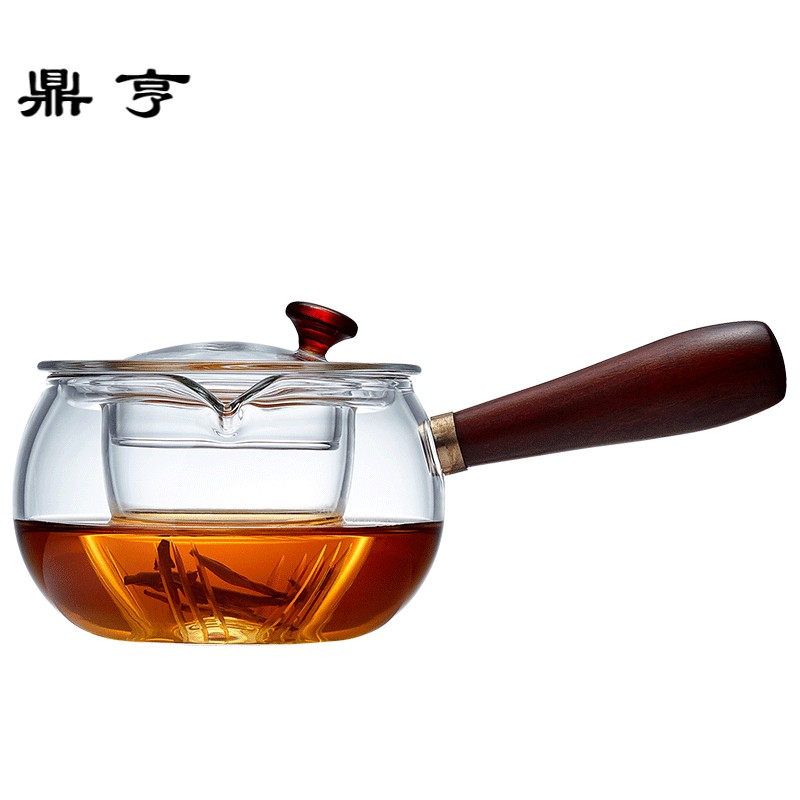 鼎亨侧把壶玻璃煮茶壶耐高温过滤小青柑花茶壶泡茶器家用功夫茶具