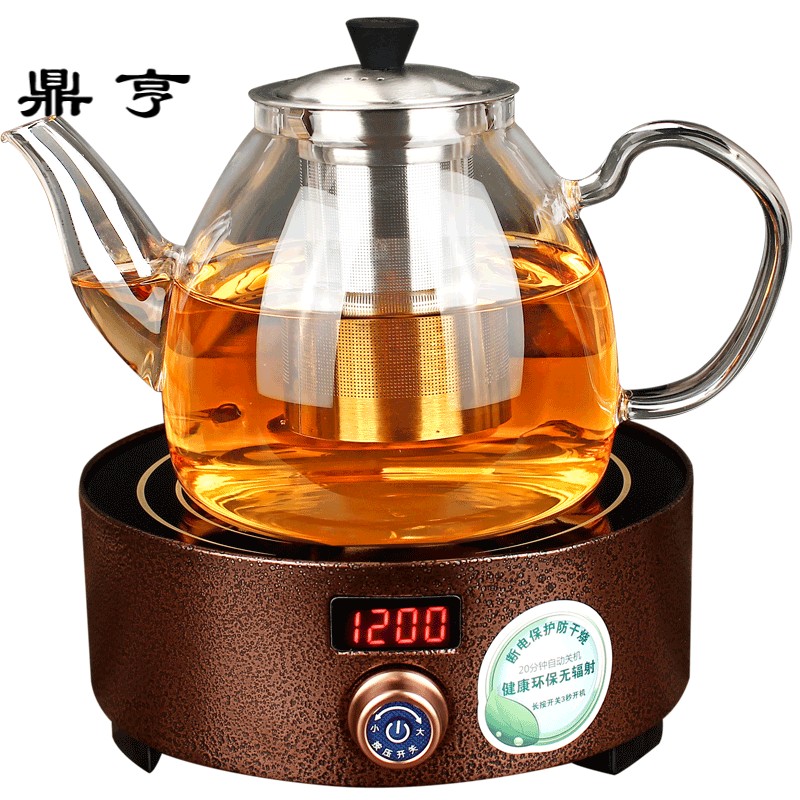 鼎亨盟集玻璃煮茶壶黑茶大容量泡茶器加厚耐热过滤电陶炉茶炉烧水