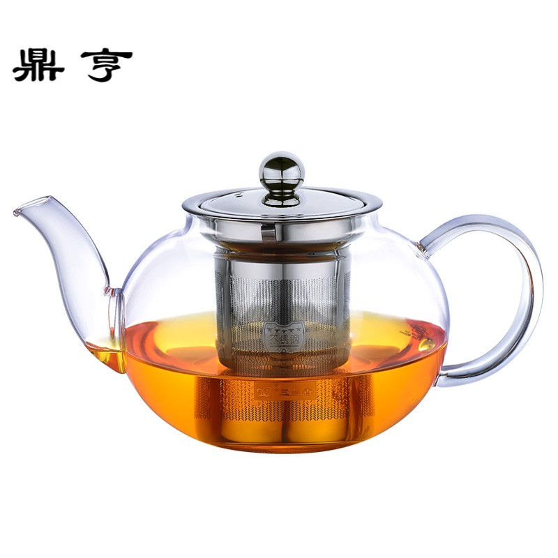 鼎亨耐热玻璃茶壶沏茶壶透明过滤茶具套装泡茶壶功夫煮茶器黑茶电